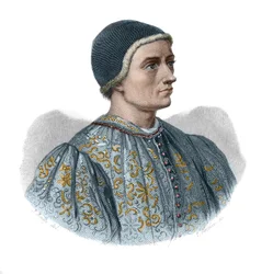 Porträt von Jacques Coeur (1395-1456) argentier du König Karl VII. und französischer Geschäftsmann in "Porträts und Geschichte nützlicher Männer: Männer und Frauen aus allen Ländern und allen Bedingungen, die sich das Recht auf Anerkennung der Menschen erw