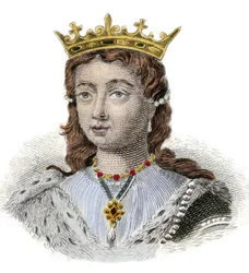 Porträt von Margarita von Anjou, Königin von England (1429-1482). Gravur aus dem 19. Jahrhundert