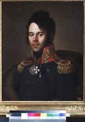 Porträt von Generalmajor Pyotr Afanasievich Papkov