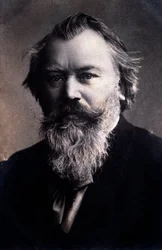 Porträt des englischen Komponisten Johannes Brahms