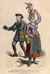 Milch- und Altkleiderverkäufer im 15. Jahrhundert