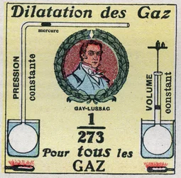 Temperatur und Ausdehnung: Gasausdehnung, untersucht von Louis-Joseph Gay-Lussac. Anonyme Illustration von 1925. Private Sammlung.