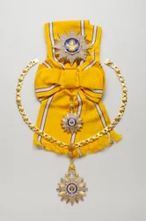 Thailand - Orden des Rajamitrabbhorn: Komplettset - Plakette, Abzeichen und Anhänger, Mitte 20. Jahrhundert