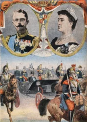Die Gäste Frankreichs: König Gustave V (1858-1950) und Königin von Schweden Victoria (Viktoria von Baden)