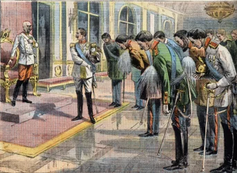 Das Jubiläum von Franz Joseph I. (1830-1916), Kaiser von Österreich. Gravur aus der Zeitung 