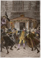 Der Angriff von Damiens (Januar 1757) - (Robert-Francois Damier)
