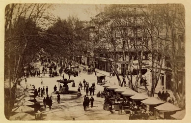 Die Stadt Marseille und ihre Umgebung um 1885-1890: Der Blumenweg, Cours Saint Louis. Private Sammlung