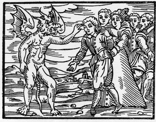 Der Abdruck der Teufelsklaue - „Compendium Maleficarum“, behandelt Hexen, ihre Bosheit und ihre Zaubersprüche von Francesco Maria Guazzo oder Guaccio oder Guaccius (15?? -16??) 1608 Private Sammlung
