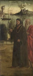 Zwei Männer in einer Landschaft, um 1500