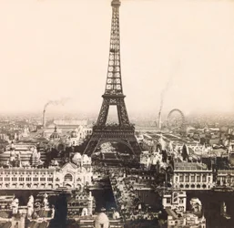 Weltausstellung 1900 in Paris: Panoramablick auf das Marsfeld - private Sammlung
