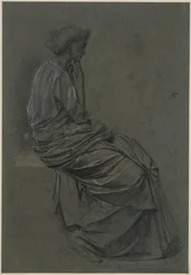 Sitzende Frau