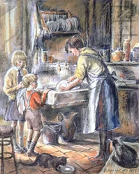 Beim Abwasch helfen, 1975
