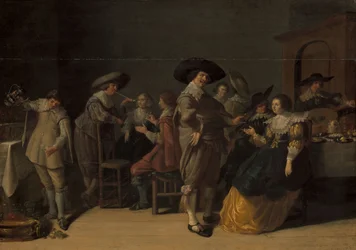 Vornehme Gesellschaft in einem Raum