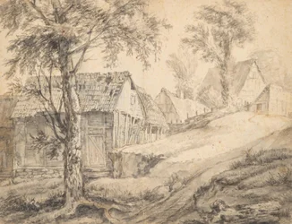 Bauernhof in der Nähe von Danzig (Recto) (?) Baumstudie (Verso)