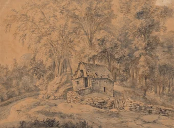 Eine Hütte im Wald