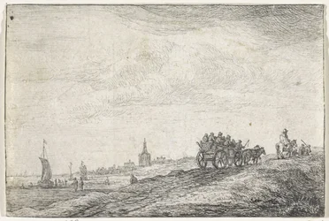 Küstenlinie mit Pferd und Wagen