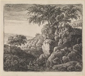 Landschaft mit Wasserfall