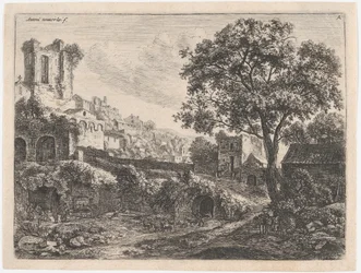 Ruine am Eingang einer Stadt, 17. Jahrhundert