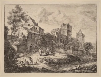 Platz vor einem Gasthaus