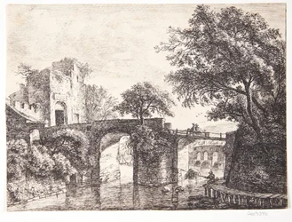 Steinbrücke über einen Fluss
