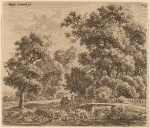 Waldlandschaft mit einer Brücke