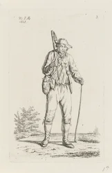 Bauer aus den Ardennen mit Hacke