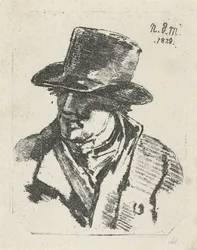 Büste eines Mannes mit Hut