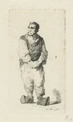 Mann in Holzschuhen