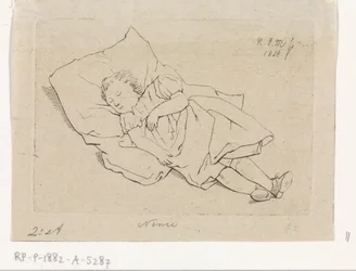 Schlafendes Kind auf einem Kissen