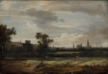 Landschaft mit Blick auf eine Stadt