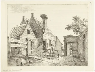 Junge geht über eine Holzbrücke