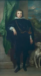 Prinz Ruprecht von der Pfalz mit einem Hund