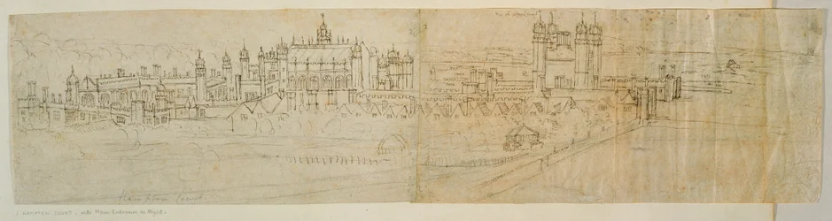 Ansicht von Hampton Court von Norden, aus 