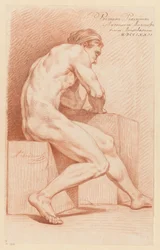 Sitzender männlicher Akt, von der Seite gesehen (1. Preis 1772)