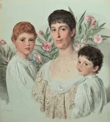 Porträt einer Mutter und ihrer zwei Kinder
