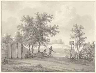 Dünenlandschaft mit zwei Sammlern