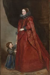 Eine genuesische Dame mit ihrem Kind