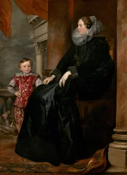 Eine genuesische Adelige und ihr Sohn, um 1626