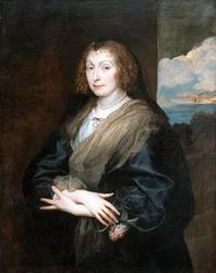 Porträt einer Frau mit einer Rose, zwischen 1635 und 1639