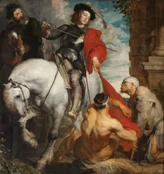 Der heilige Martin von Tours teilt seinen Mantel