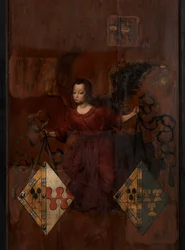 Rückseite des Porträts von Juan Pardo II und seinen Frauen Anna Ingenieulandt und Maria Anchemant