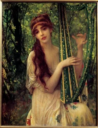 Musik (Porträt von Agathe Calmel). Gemälde von Ernest Hébert (1817-1908)