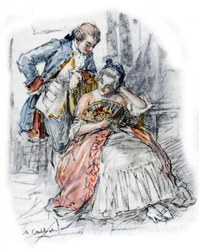 Werther hofiert Mademoiselle de B, um Charlotte zu vergessen