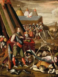 Der Dialog des Prinzen mit dem Tod. Allegorie der Schrecken des Krieges, 1540er Jahre