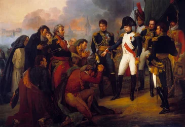 Kaiser Napoleon I. vor Madrid: der Kaiser empfängt eine Abordnung der Stadt, 3.12.1808. Gemälde von Antoine Charles Horace Vernet