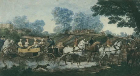 Jagdtreffen, graviert von Philibert Louis Debucourt, frühes 19. Jahrhundert