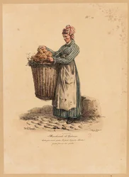 Der Kuchenverkäufer, Nummer 34 aus der Serie Die Rufe von Paris, graviert von Francois Seraphin Delpech (1778-1825)