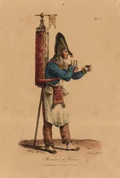 Der Tisane-Verkäufer, Nummer 13 aus der Serie Die Rufe von Paris, graviert von Francois Seraphin Delpech (1778-1825)