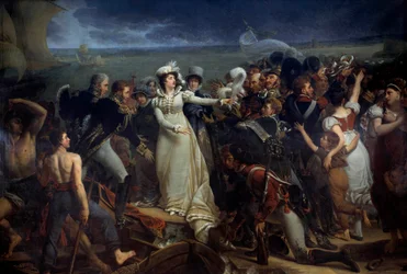 Einschiffung von Marie Therese von Frankreich, Herzogin von Angouleme genannt Madame Royale (1778-1851) in Pauillac am 2.04.1815 nach England