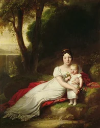 Hortense Eugénie de Beauharnais (1783-1837), Königin von Holland, mit ihrem Sohn Charles Louis Napoléon Bonaparte (1808-73), dem zukünftigen Napoleon III.